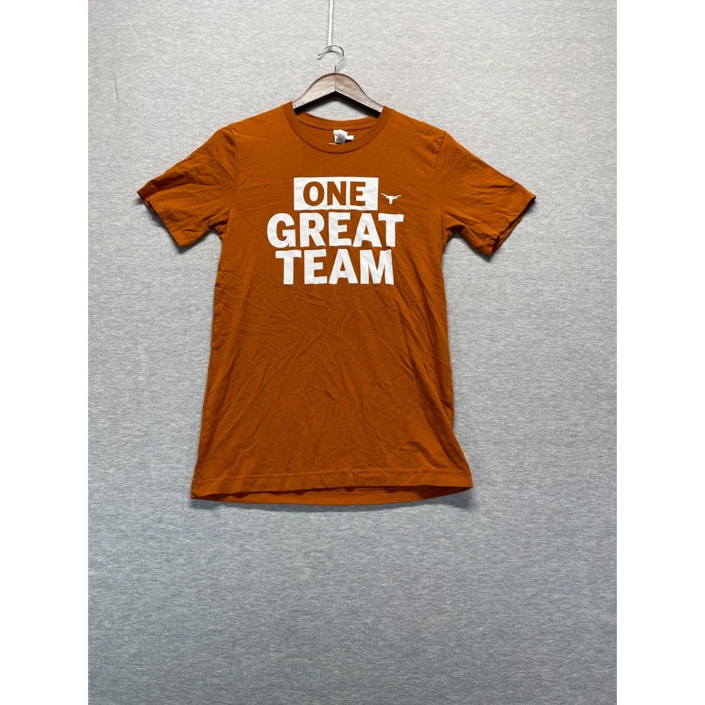 Texas Longhorns One Great Team T Shirt Unisex S Burnt Orange Bella + Canvas NCAA